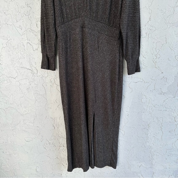 ANTHROPOLOGIE Daily Practice Dress Size Large Barre Midi Ribbed Long Sleeve - Picture 6 of 11
